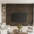 Sormonne Brun Limestone Tile 12x24 Honed 3/8 inch — Living Room feature wall