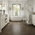 Sormonne Brun Limestone Tile 12x24 Honed 3/8 inch — Primary Bath floor