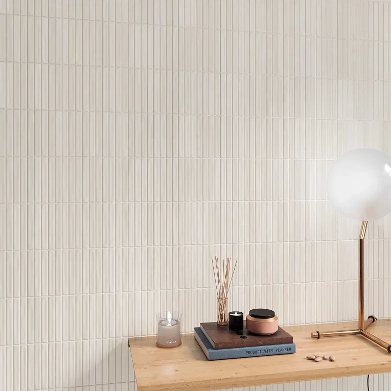 Spark Bars Ivory 5x10 Matte Ceramic/Porcelain Wall Tile