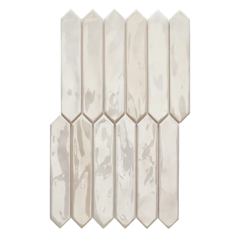 Spark Ivory 1-3/4x9-3/4 Picket Glossy Ceramic/Porcelain Mosaic