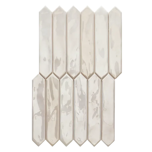 Spark Ivory 1-3/4x9-3/4 Picket Glossy Ceramic/Porcelain Mosaic