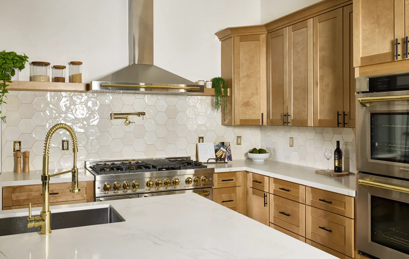 Spark Ivory 6x7 Hexagon Glossy Ceramic/Porcelain Mosaic