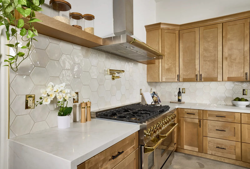 Spark Ivory 6x7 Hexagon Glossy Ceramic/Porcelain Mosaic