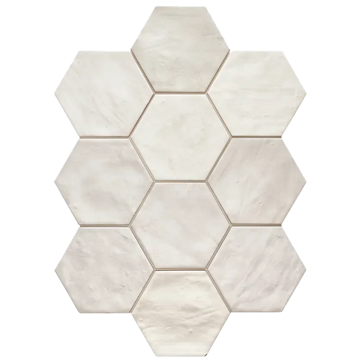Spark Ivory 6x7 Hexagon Matte Porcelain Mosaic