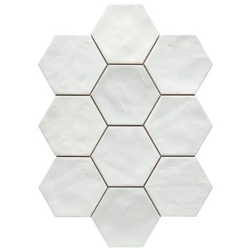 Spark Series White 6x7 Hexagon Matte Porcelain Tile