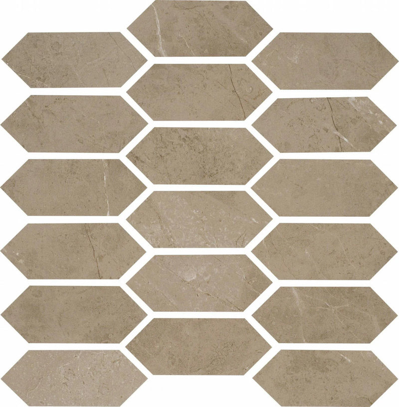St. Croix Caramel 2x5 Picket Interlocking Porcelain Mosaic Tile
