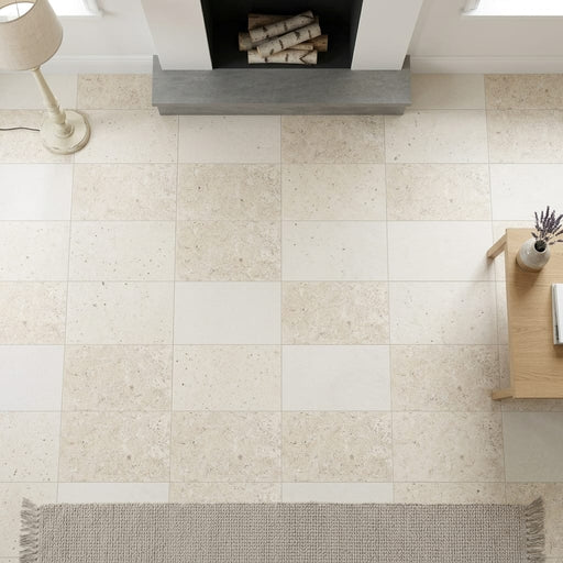 St Croix Limestone Tile 16x24 — Living Room floor