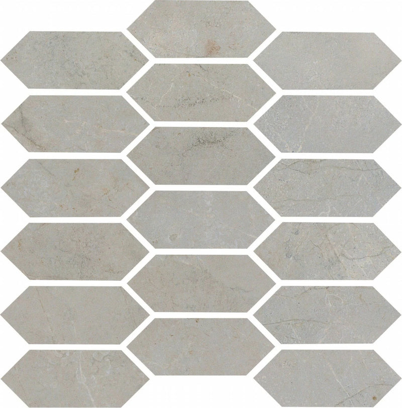 St. Croix Pewter 2x5 Picket Interlocking Porcelain Mosaic Tile