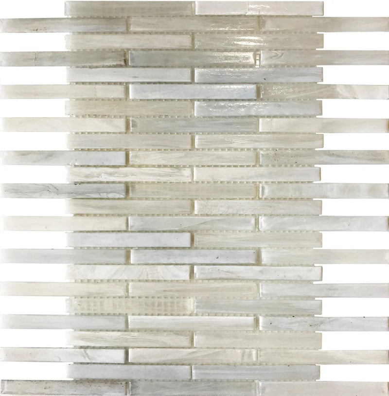 Stained Glass White Subway Mosaic