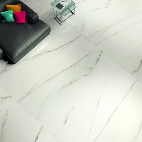 Statuario 48x96 Polished Porcelain Slab