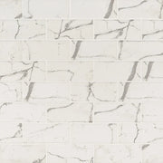 Statuario Celano 3x6 Mesh 0.31 Inch Glass Mosaic Tile