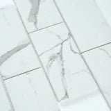 Statuario Celano 3x6 Mesh 0.31 Inch Glass Mosaic Tile