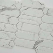 Statuario Celano Picket 0.24 Inch Recycles Glass Mosaic Tile
