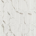 Statuario Celano Picket 0.24 Inch Recycles Glass Mosaic Tile