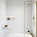 Statuary White (Italian) Marble 18x36 Honed Tile — Bathroom shower wall