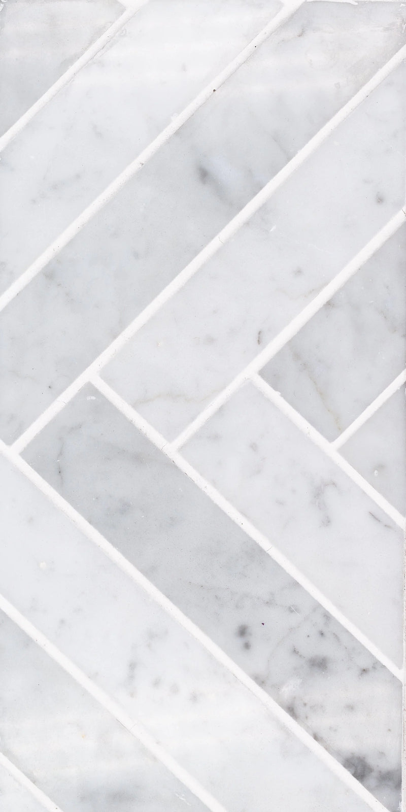 STO-RE Carrara 1-1/2x9 Herringbone Marble Polished Mosaic