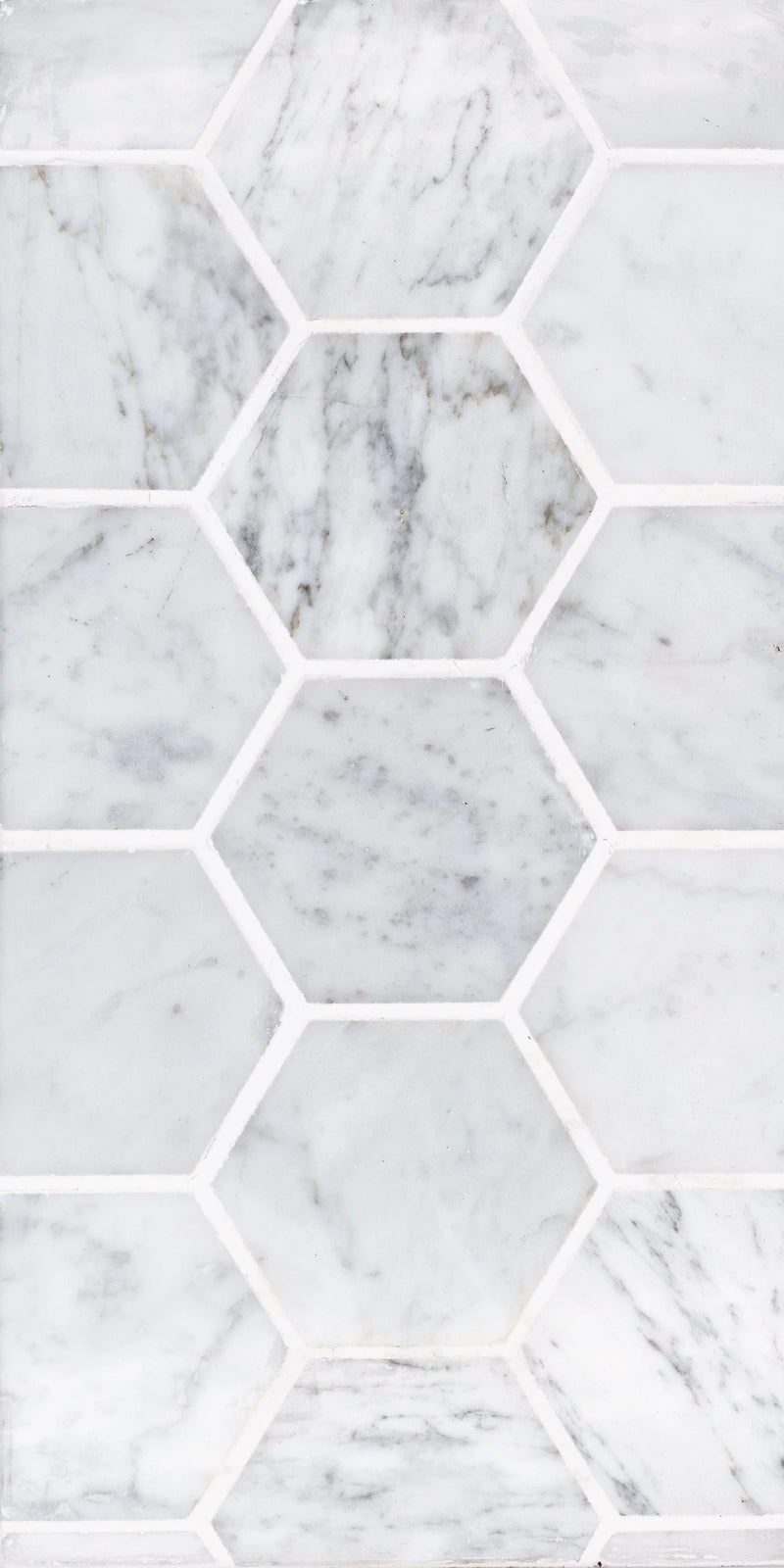 STO-RE Carrara 2-1/2x2-1/2 Hexagon Polished Marble Mosaic