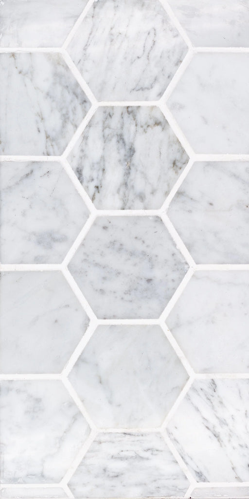 STO-RE Carrara 1-1/8" Hexagon Polished Marble Mosaic