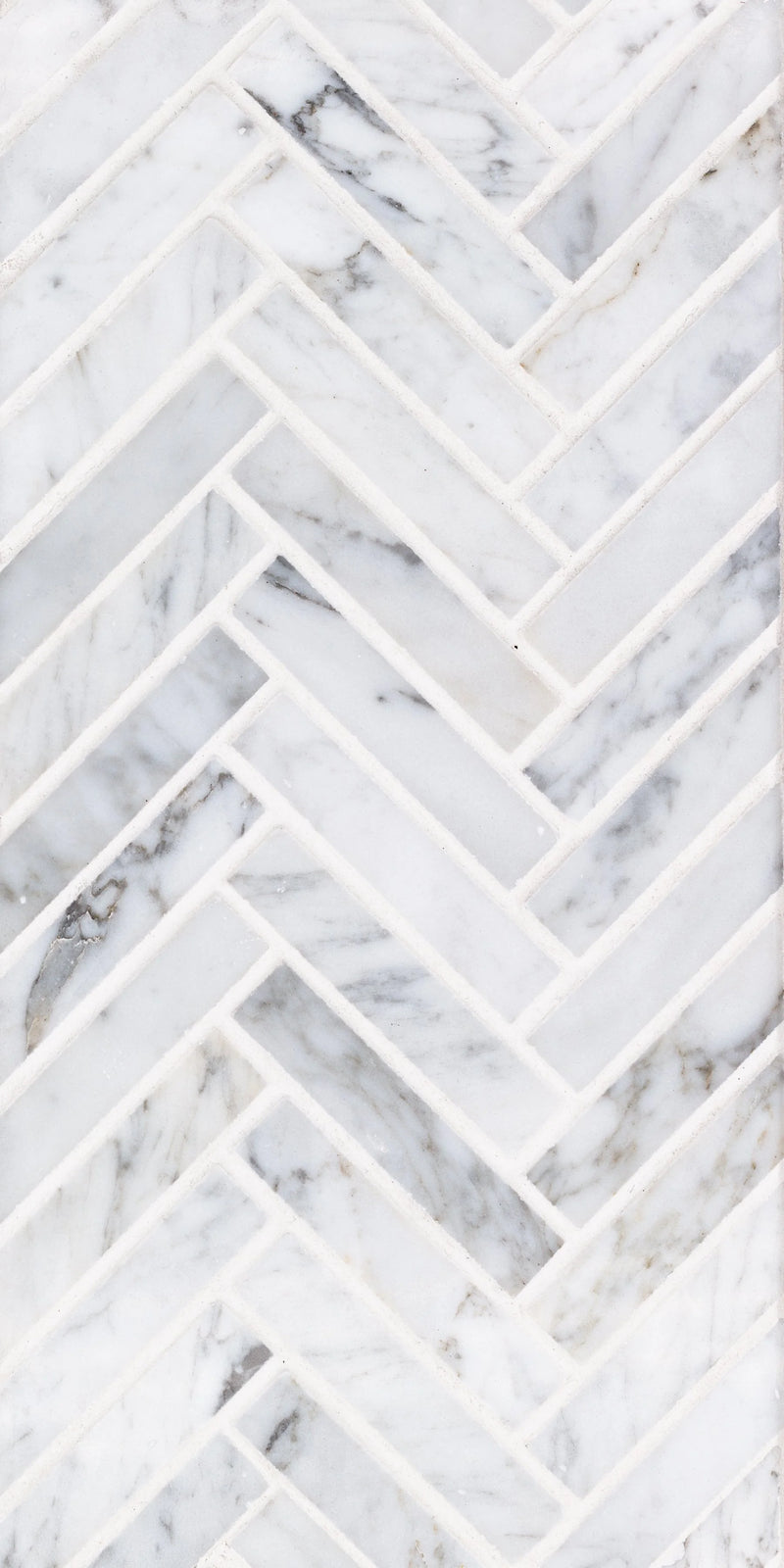 STO-RE Carrara 5/8x3 Herringbone Marble Polished Mosaic