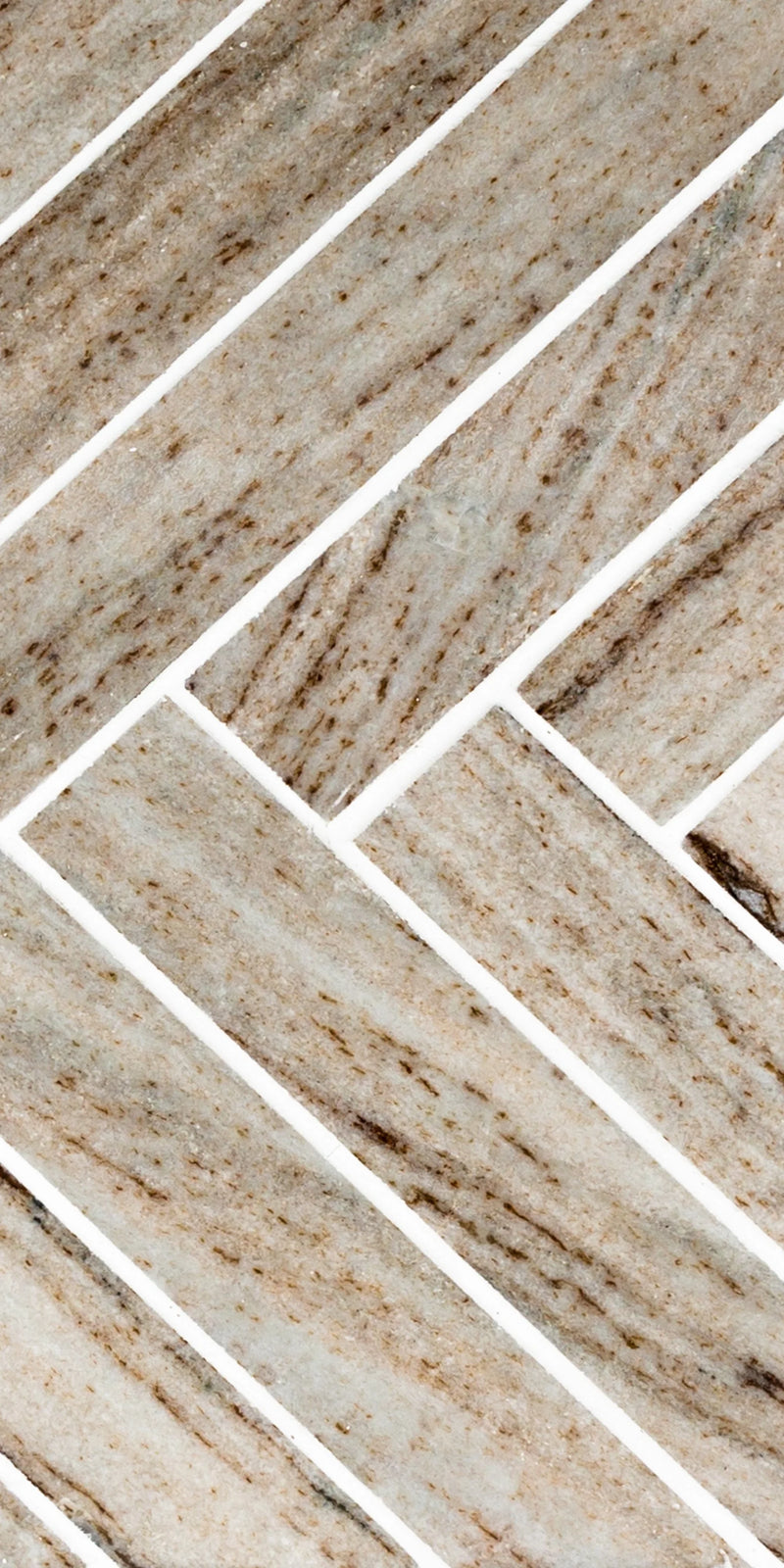 STO-RE Ocean White 1-1/2x9 Herringbone Marble Polished Mosaic