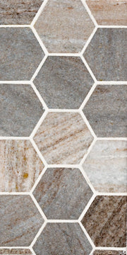 STO-RE Ocean White 2-1/2x2-1/2 Hexagon Polished Marble Mosaic