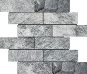 Stone Grey Brick Joint Rectified Porcelain Mosaic Tile