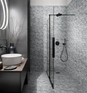 Stone Grey Brick Joint Rectified Porcelain Mosaic Tile