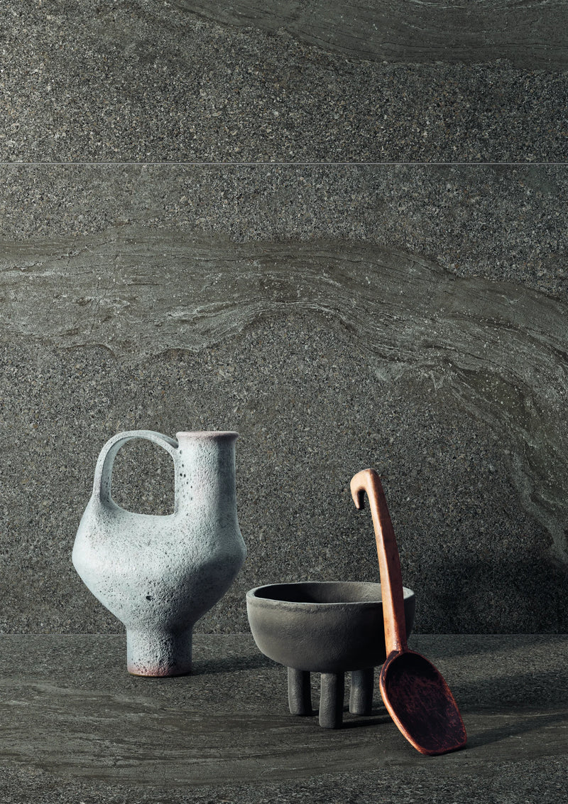 Stoneline Dark Gray Deco 12x24 Porcelain Tile