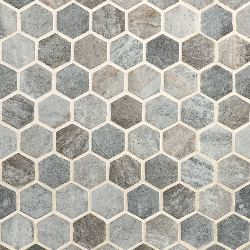 Stonella Hexagon Pattern 0.24 Inch Glass Mosaic Tile