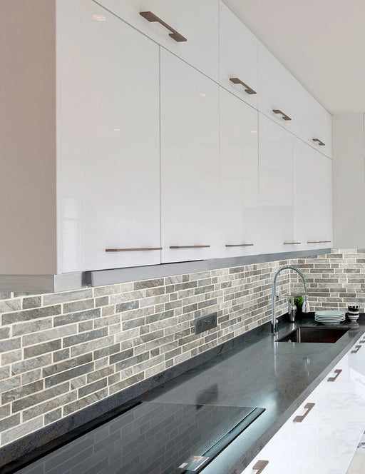 Stonella Interlocking Pattern 0.24 Inch Glass Mosaic Tile