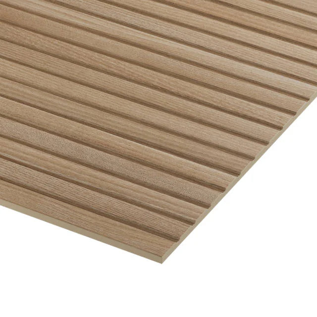 Strata Brandy 48x24 Ribbed Matte Wood Look 3D Deco Ceramic Tile