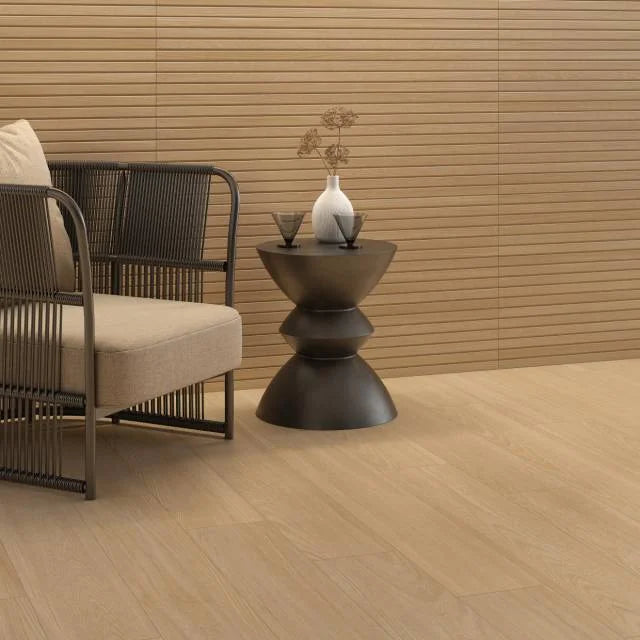 Strata Haya 24x48 Ribbed Wood Look 3D Deco Matte Ceramic Tile
