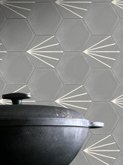 Stratford Hex GreyDeco 7x8 Porcelain Hexagon Tile