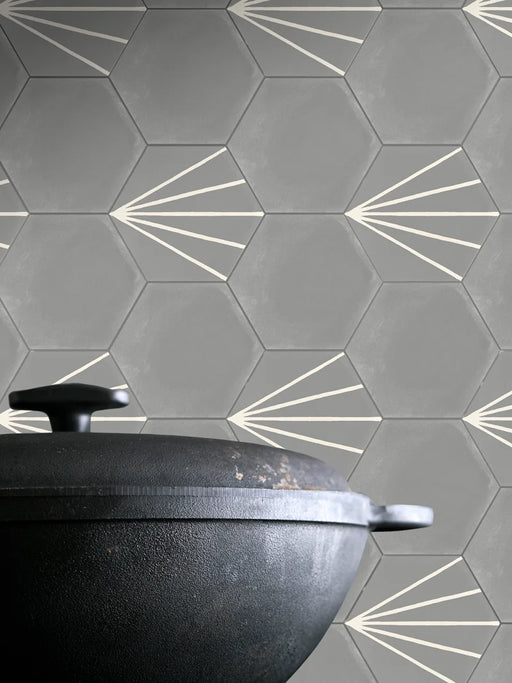 Stratford Hex GreyDeco 7x8 Porcelain Hexagon Tile