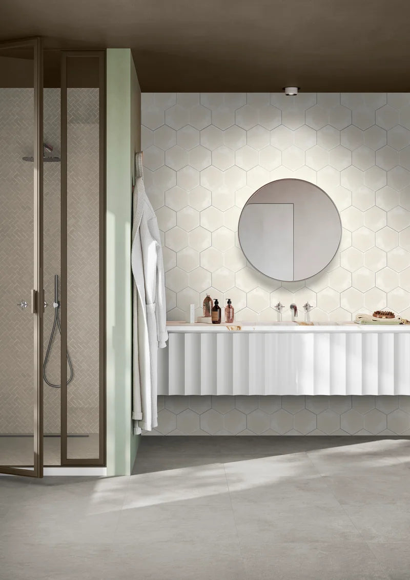 Stratford Hex WhiteDec 7x8 Porcelain Tile