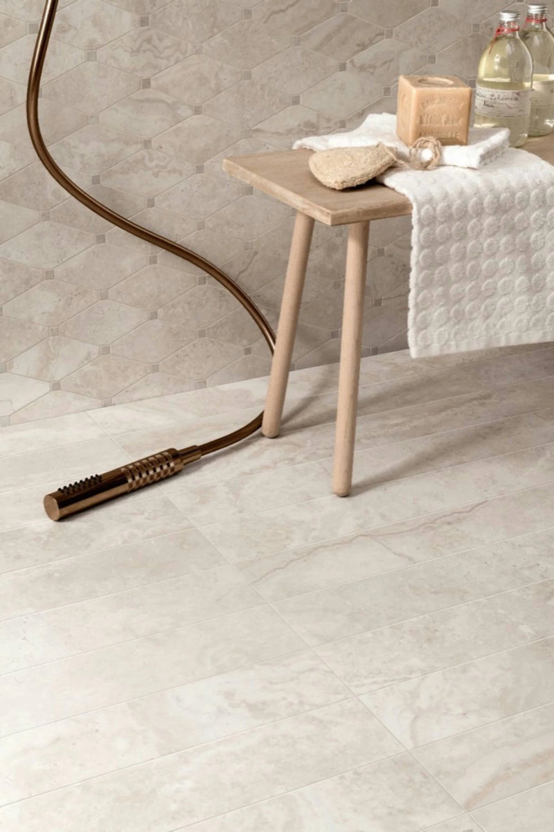 Stream Bone 2.5x5.5 Octagon Porcelain Mosaic Tile