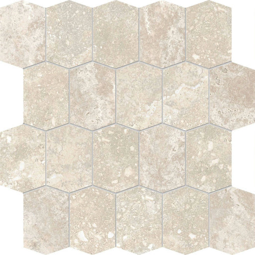 Stream Bone 2.5x3.75 Hex Porcelain Mosaic Tile