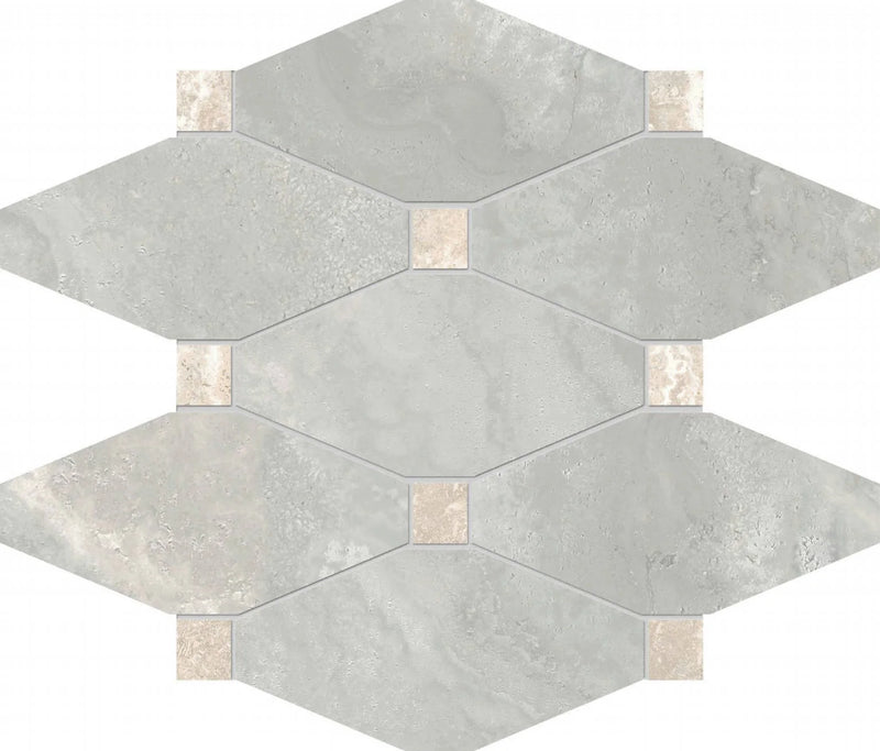 Stream Silver 2.5x5.5 Octagon Porcelain Mosaic Tile