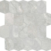 Stream Silver 2.5x3.75 Hex Porcelain Mosaic Tile