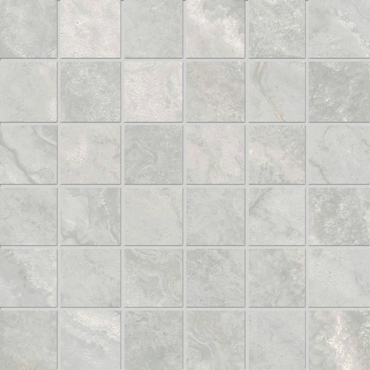 Stream Silver 2x2 Porcelain Mosaic Tile — Solidshape