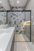 Stripes Mix Denim 9.8x9.8 Matte Ceramic Tile