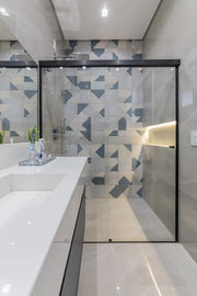 Stripes Mix Denim 9.8x9.8 Matte Ceramic Tile