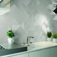 Stripes Mix Glacier 9.8x9.8 Matte Ceramic Tile