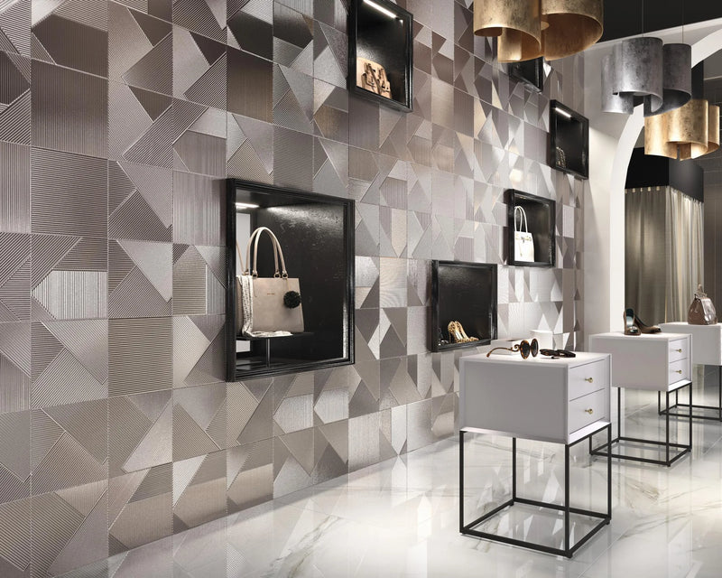 Stripes Mix Mercury 9.8x9.8 Matte Ceramic Tile