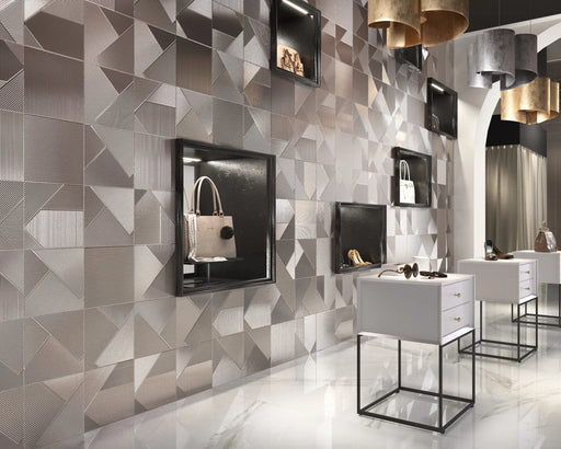 Stripes Mix Mercury 9.8x9.8 Matte Ceramic Tile