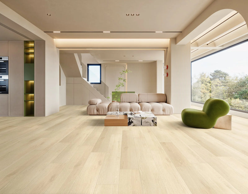 Summa Calypso Tan 9-1/4x60 EIR Micro-Bevel Matte AC5 Waterproof Laminate Flooring
