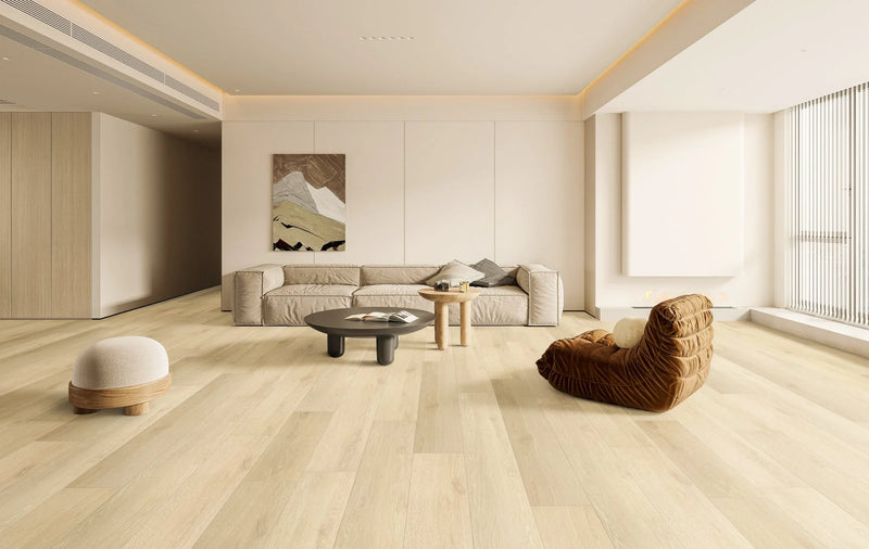 Summa Calypso Tan 9-1/4x60 EIR Micro-Bevel Matte AC5 Waterproof Laminate Flooring