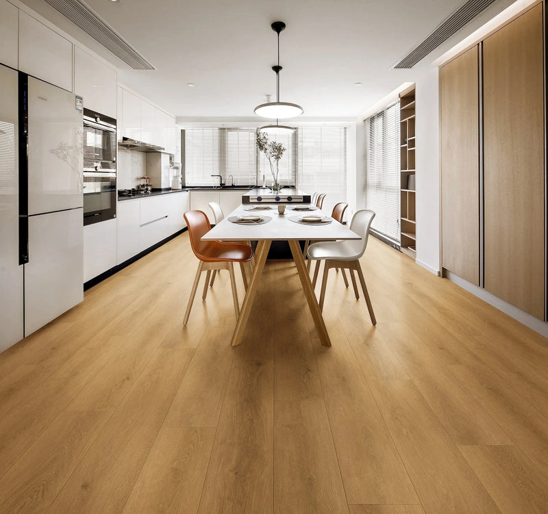 Summa Hillcrest Tan 9-1/4x60 Embossed Bevel Matte AC5 Waterproof Laminate Flooring
