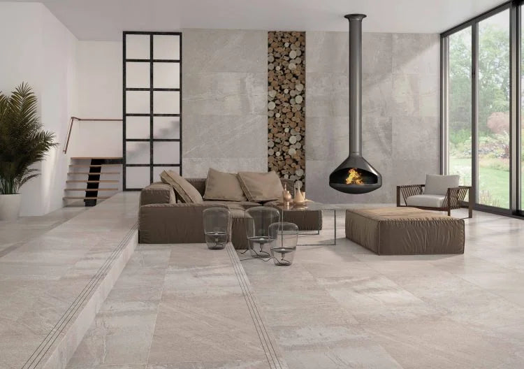 Sunstone Grey 12x25 Lappato Stone Look Porcelain Tile
