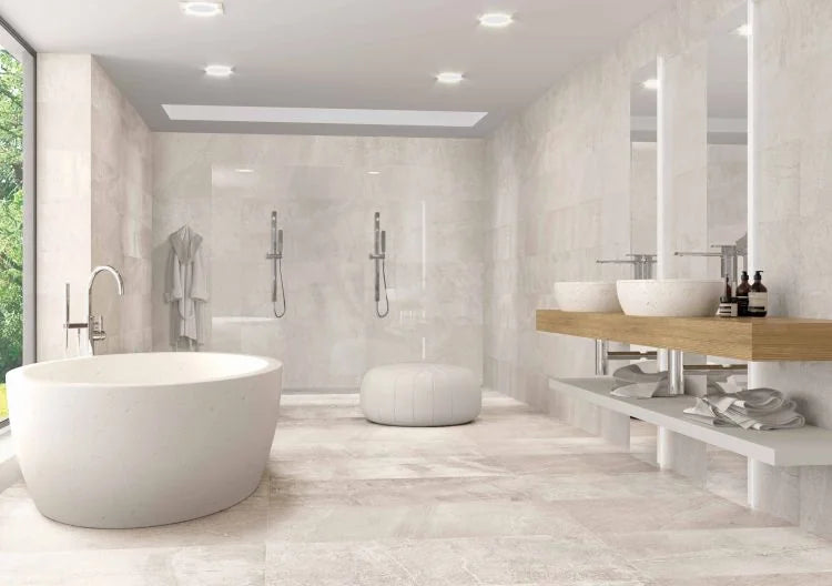 Sunstone Ice 24x48 Matte Stone Look Porcelain Tile — Solidshape